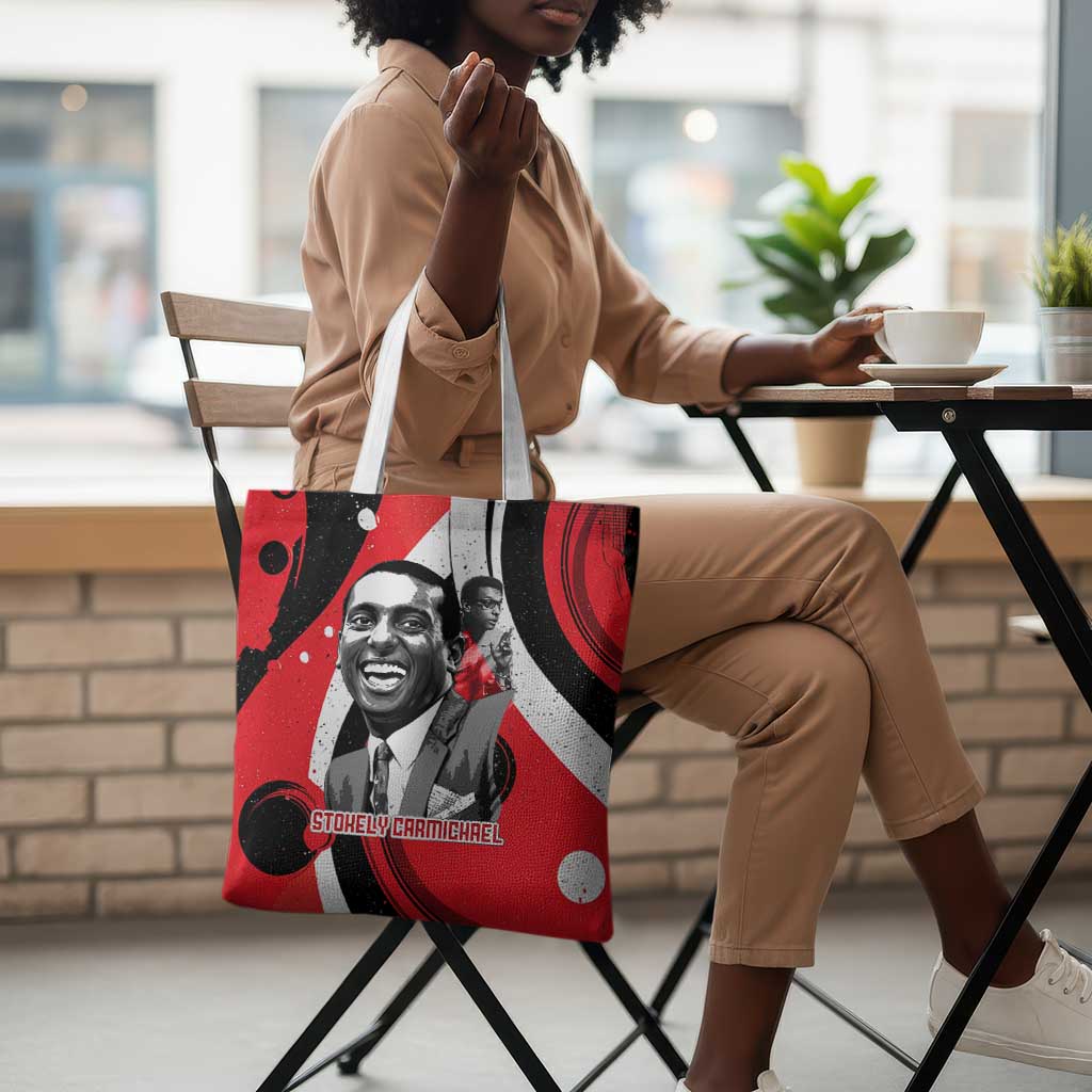 Stokely Carmichael Tote Bag Abstract Design Black Power Text Civil Rights Activist - African Pride