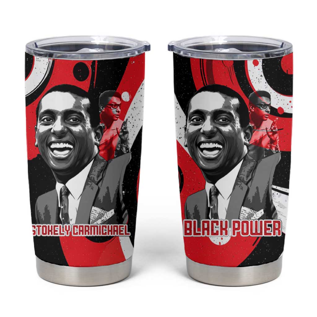 Stokely Carmichael Tumbler Cup Abstract Design Black Power Text Civil Rights Activist - African Pride