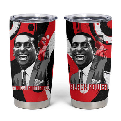Stokely Carmichael Tumbler Cup Abstract Design Black Power Text Civil Rights Activist - African Pride