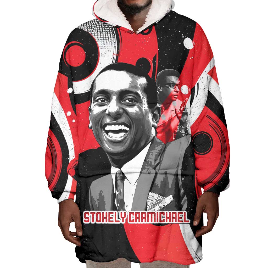 Stokely Carmichael Wearable Blanket Hoodie Abstract Design Black Power Text Civil Rights Activist - African Pride