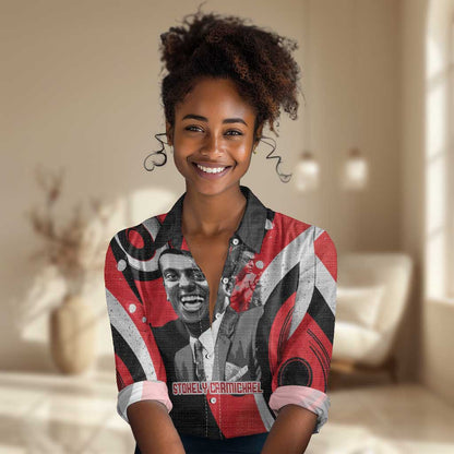Stokely Carmichael Women Casual Shirt Abstract Design Black Power Text Civil Rights Activist - African Pride