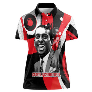 Stokely Carmichael Women Polo Shirt Abstract Design Black Power Text Civil Rights Activist - African Pride