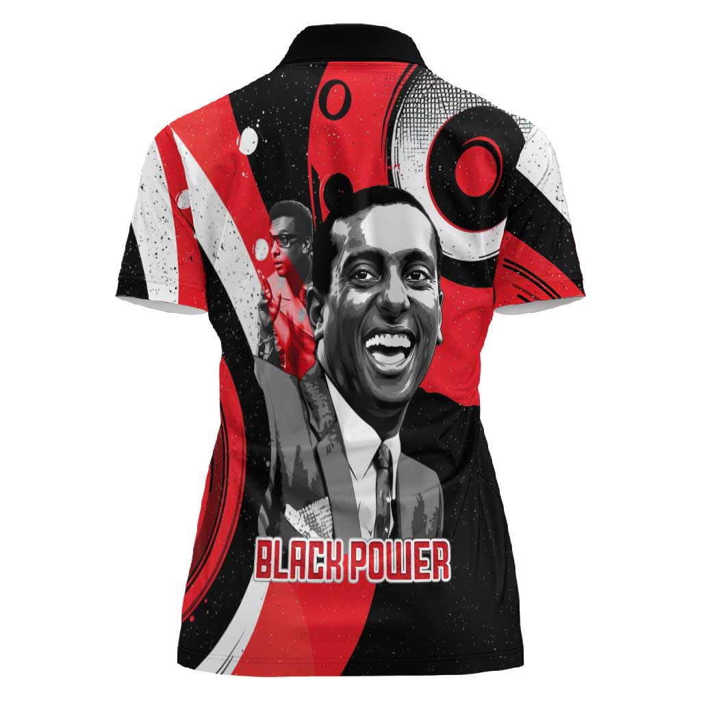 Stokely Carmichael Women Polo Shirt Abstract Design Black Power Text Civil Rights Activist - African Pride