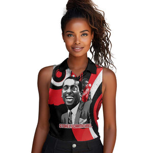 Stokely Carmichael Women Sleeveless Polo Shirt Abstract Design Black Power Text Civil Rights Activist - African Pride