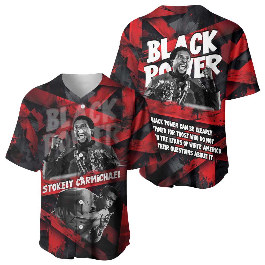 Stokely Carmichael Baseball Jersey Graphic Design Black Power Quote Powerful Speech Civil Rights - African Pride