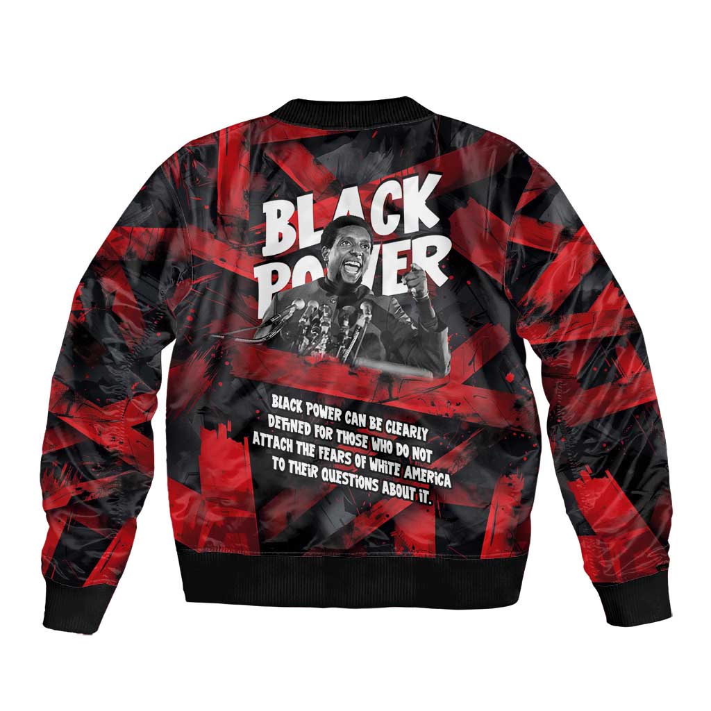 Stokely Carmichael Bomber Jacket Graphic Design Black Power Quote Powerful Speech Civil Rights - African Pride