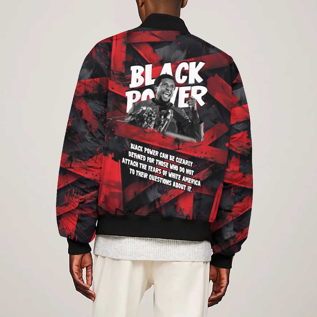 Stokely Carmichael Bomber Jacket Graphic Design Black Power Quote Powerful Speech Civil Rights - African Pride