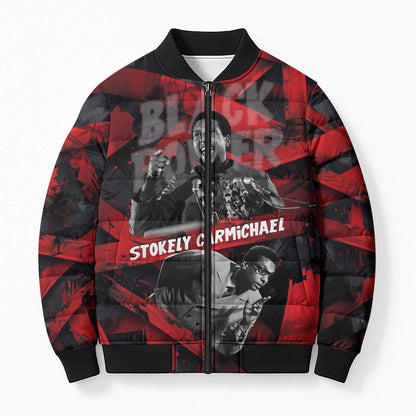 Stokely Carmichael Bomber Puffer Jacket Graphic Design Black Power Quote Powerful Speech Civil Rights - African Pride