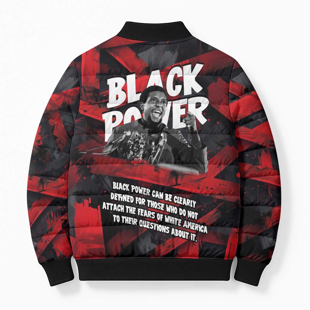 Stokely Carmichael Bomber Puffer Jacket Graphic Design Black Power Quote Powerful Speech Civil Rights - African Pride
