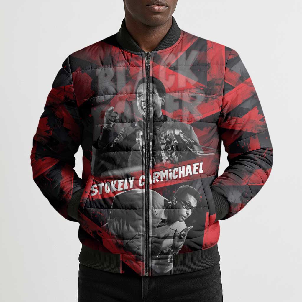 Stokely Carmichael Bomber Puffer Jacket Graphic Design Black Power Quote Powerful Speech Civil Rights - African Pride