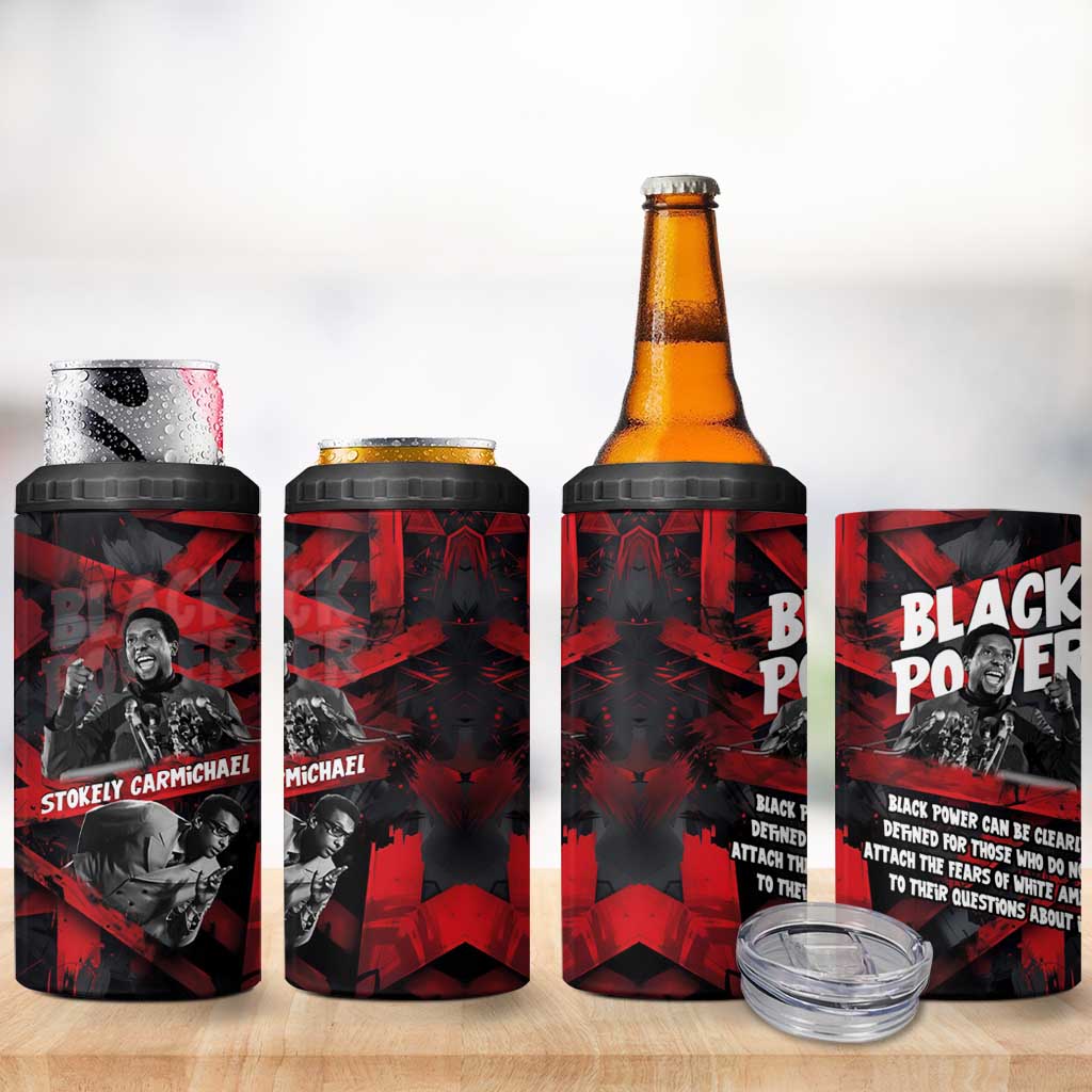 Stokely Carmichael 4 in 1 Can Cooler Tumbler Graphic Design Black Power Quote Powerful Speech Civil Rights - African Pride