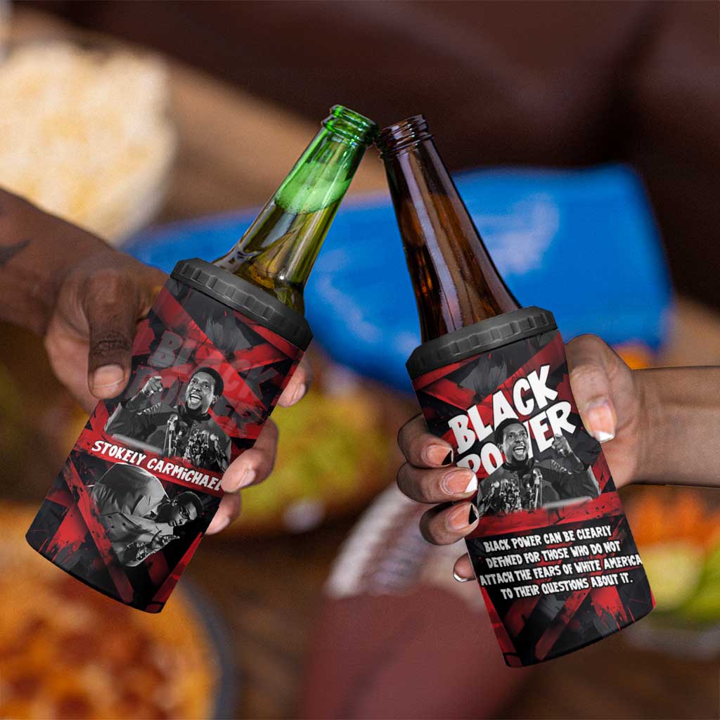 Stokely Carmichael 4 in 1 Can Cooler Tumbler Graphic Design Black Power Quote Powerful Speech Civil Rights - African Pride