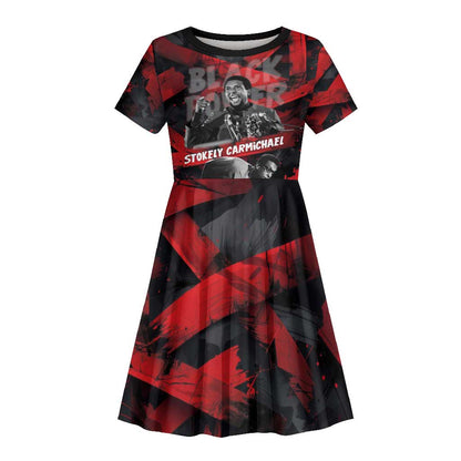 Stokely Carmichael Kid Short Sleeve Dress Graphic Design Black Power Quote Powerful Speech Civil Rights - African Pride