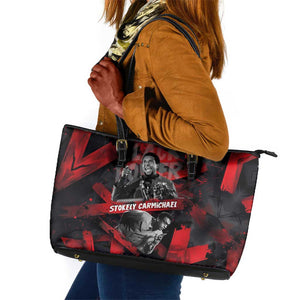 Stokely Carmichael Leather Tote Bag Graphic Design Black Power Quote Powerful Speech Civil Rights - African Pride