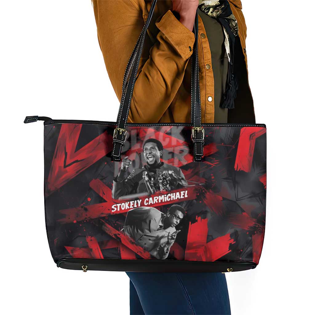 Stokely Carmichael Leather Tote Bag Graphic Design Black Power Quote Powerful Speech Civil Rights - African Pride