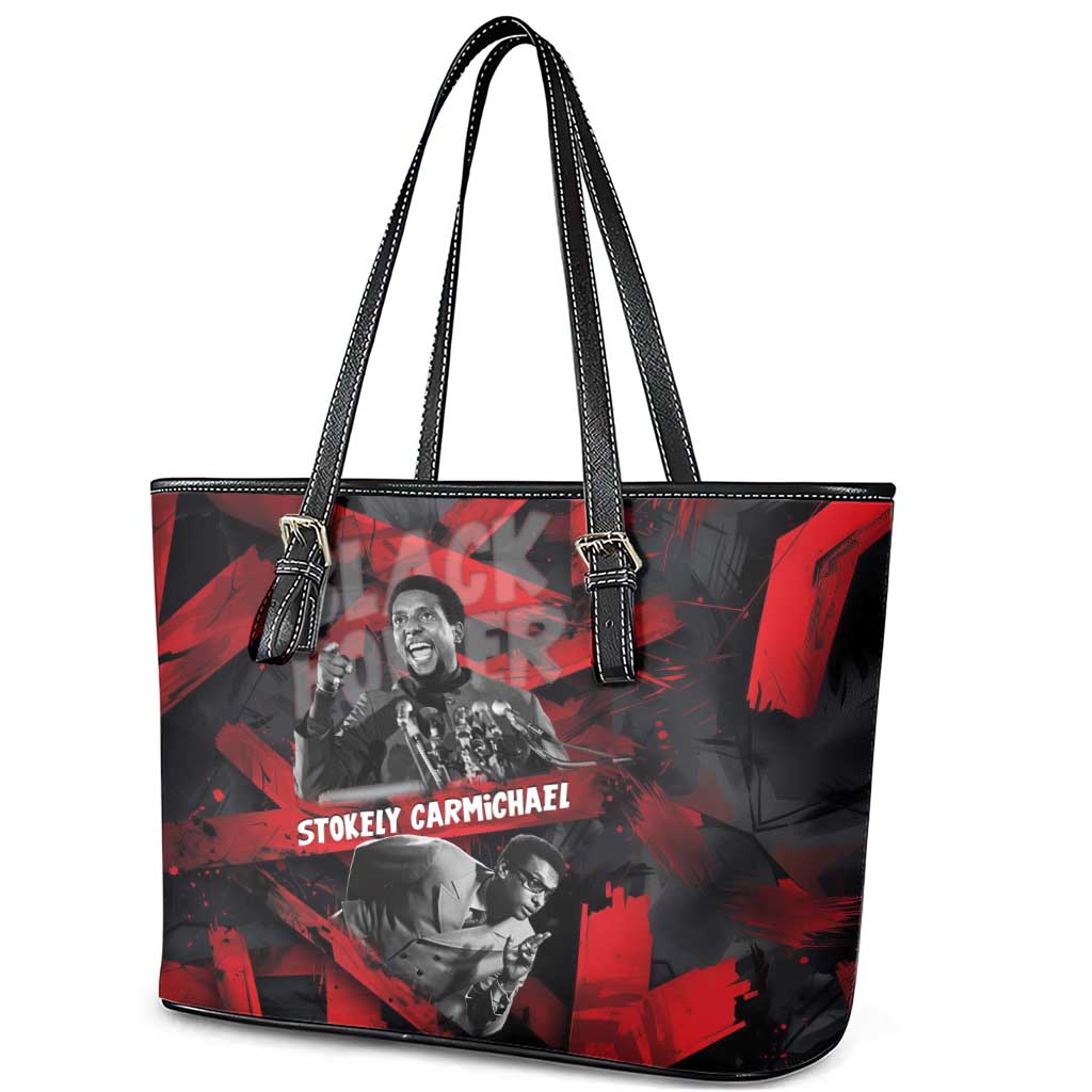 Stokely Carmichael Leather Tote Bag Graphic Design Black Power Quote Powerful Speech Civil Rights - African Pride