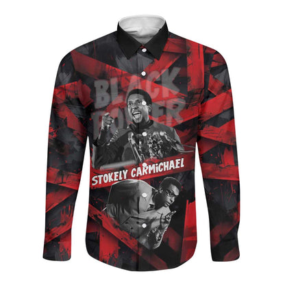 Stokely Carmichael Long Sleeve Button Shirt Graphic Design Black Power Quote Powerful Speech Civil Rights - African Pride