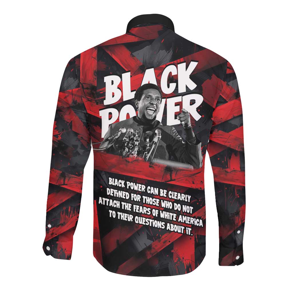 Stokely Carmichael Long Sleeve Button Shirt Graphic Design Black Power Quote Powerful Speech Civil Rights - African Pride