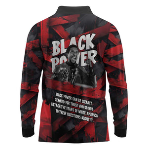Stokely Carmichael Long Sleeve Polo Shirt Graphic Design Black Power Quote Powerful Speech Civil Rights - African Pride