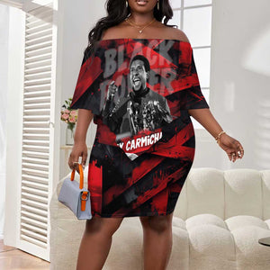 Stokely Carmichael Off Shoulder Short Dress Graphic Design Black Power Quote Powerful Speech Civil Rights - African Pride