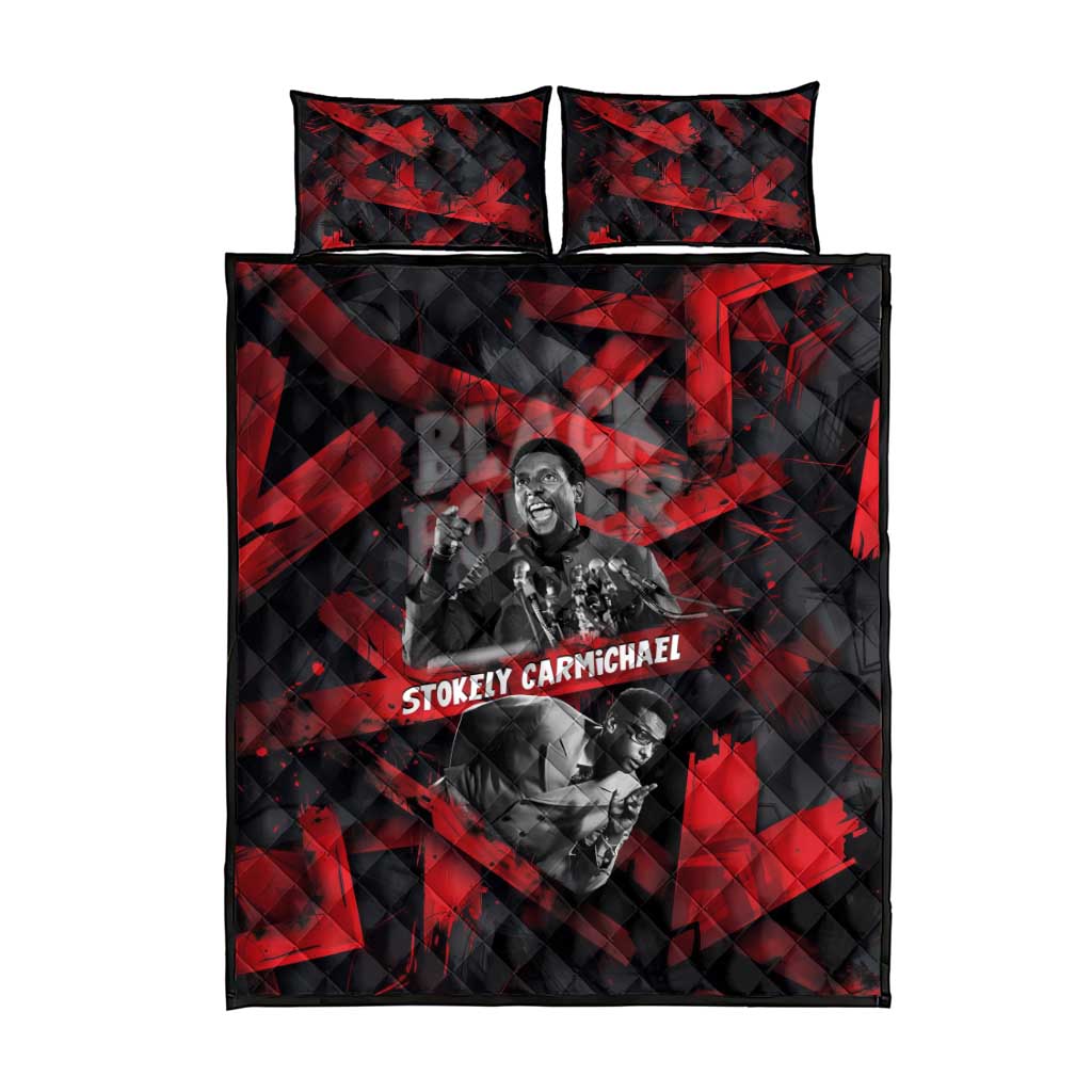 Stokely Carmichael Quilt Bed Set Graphic Design Black Power Quote Powerful Speech Civil Rights - African Pride
