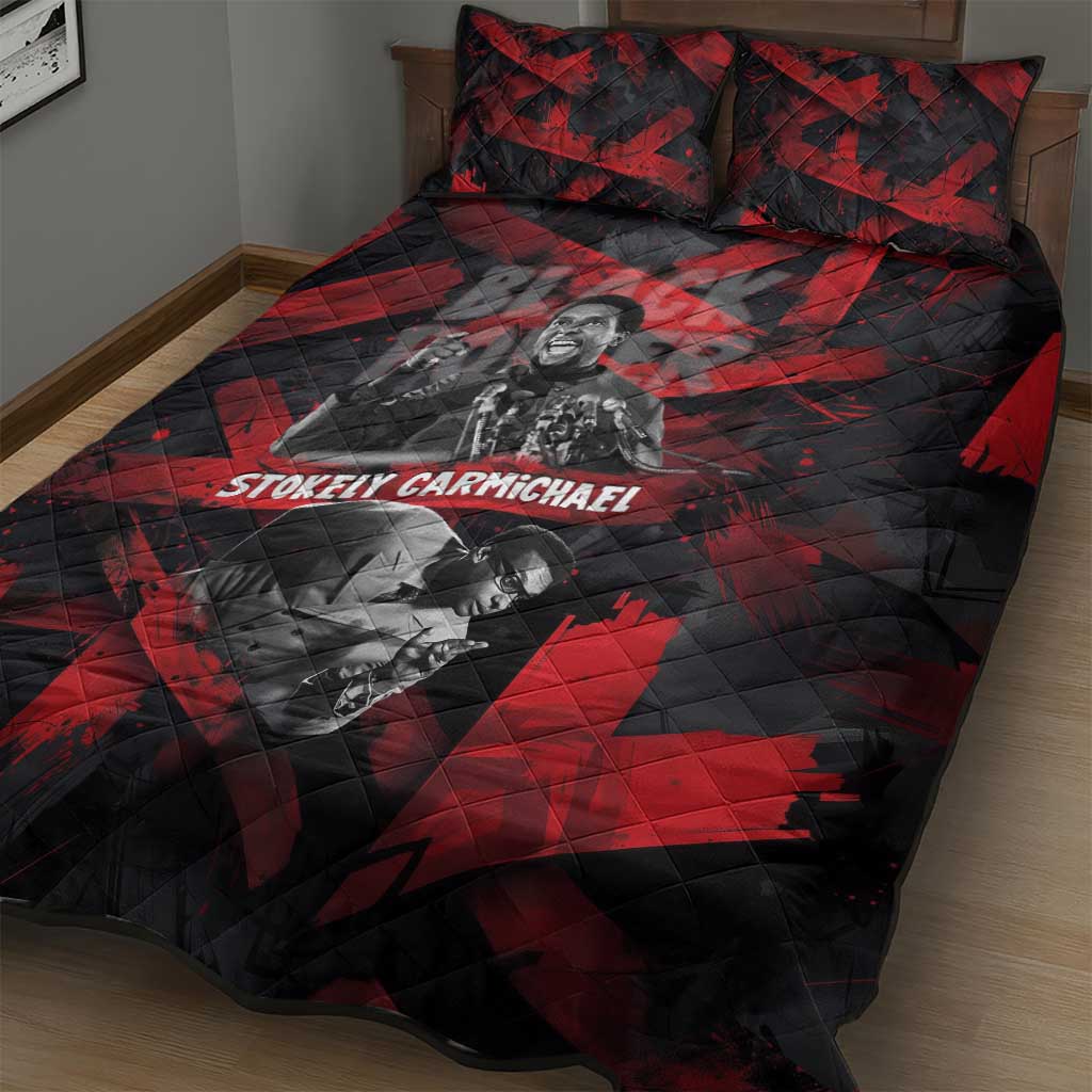 Stokely Carmichael Quilt Bed Set Graphic Design Black Power Quote Powerful Speech Civil Rights - African Pride