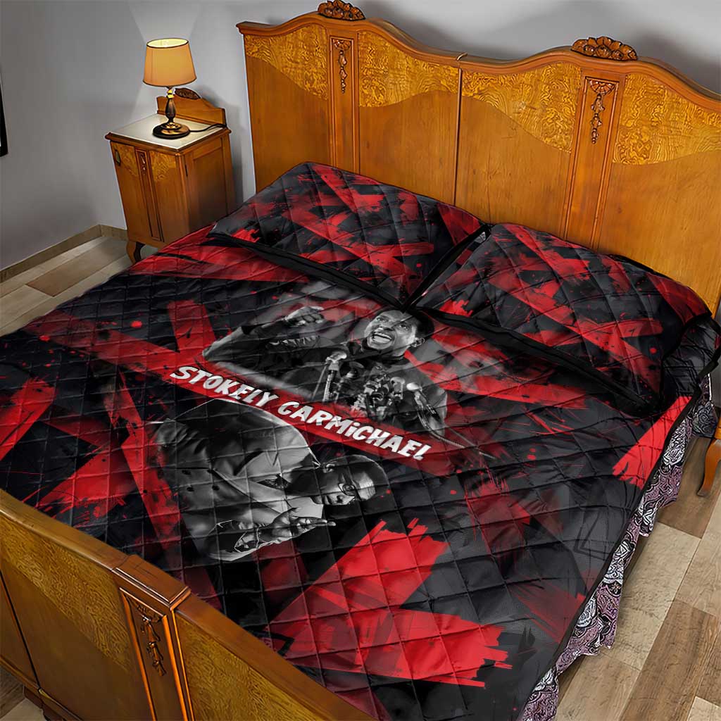 Stokely Carmichael Quilt Bed Set Graphic Design Black Power Quote Powerful Speech Civil Rights - African Pride
