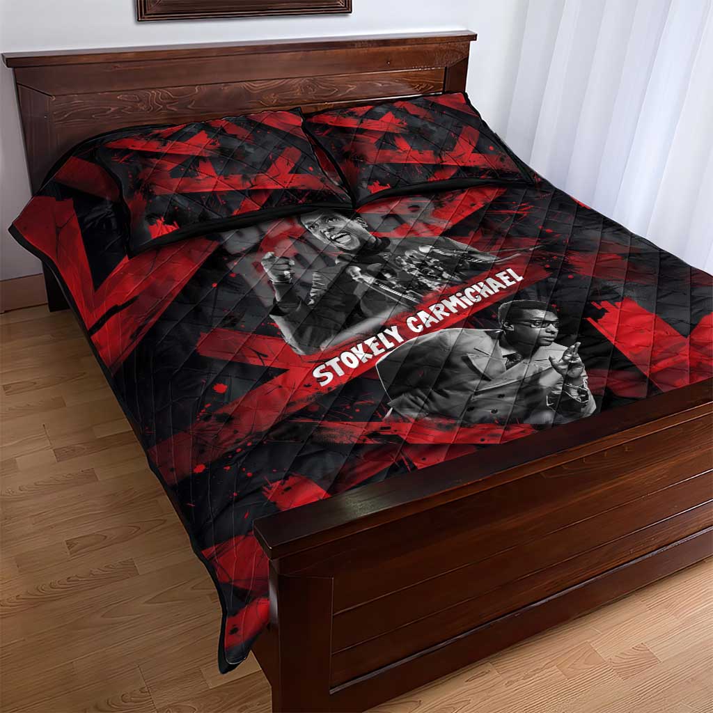 Stokely Carmichael Quilt Bed Set Graphic Design Black Power Quote Powerful Speech Civil Rights - African Pride