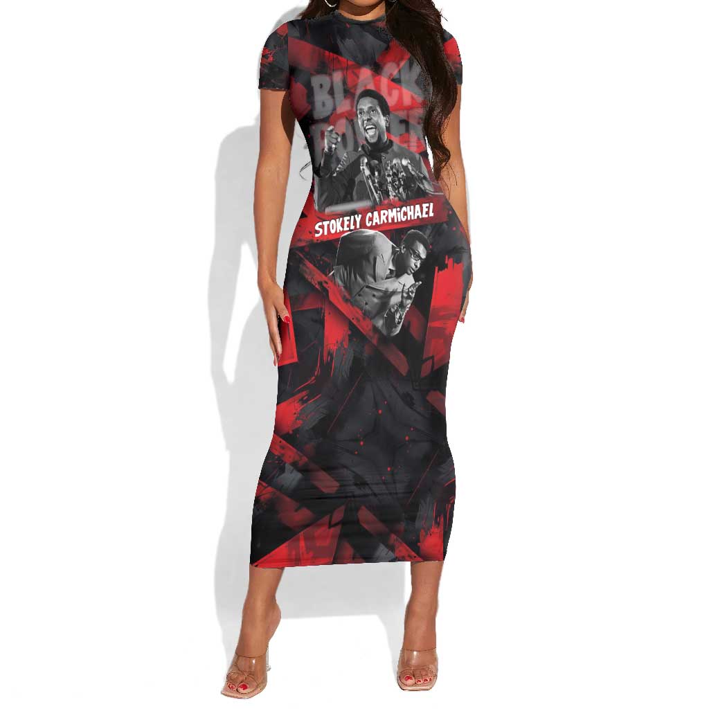 Stokely Carmichael Short Sleeve Bodycon Dress Graphic Design Black Power Quote Powerful Speech Civil Rights - African Pride