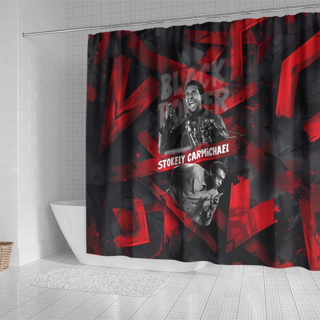 Stokely Carmichael Shower Curtain Graphic Design Black Power Quote Powerful Speech Civil Rights - African Pride