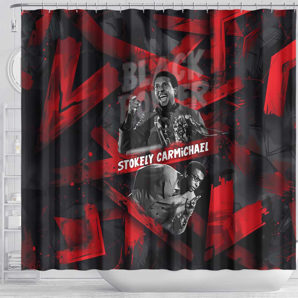 Stokely Carmichael Shower Curtain Graphic Design Black Power Quote Powerful Speech Civil Rights - African Pride