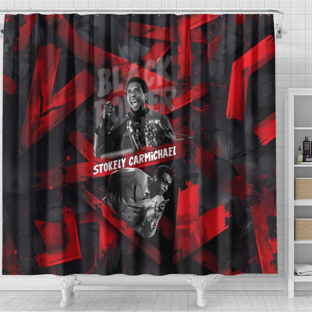 Stokely Carmichael Shower Curtain Graphic Design Black Power Quote Powerful Speech Civil Rights - African Pride