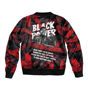 Stokely Carmichael Sleeve Zip Bomber Jacket Graphic Design Black Power Quote Powerful Speech Civil Rights - African Pride