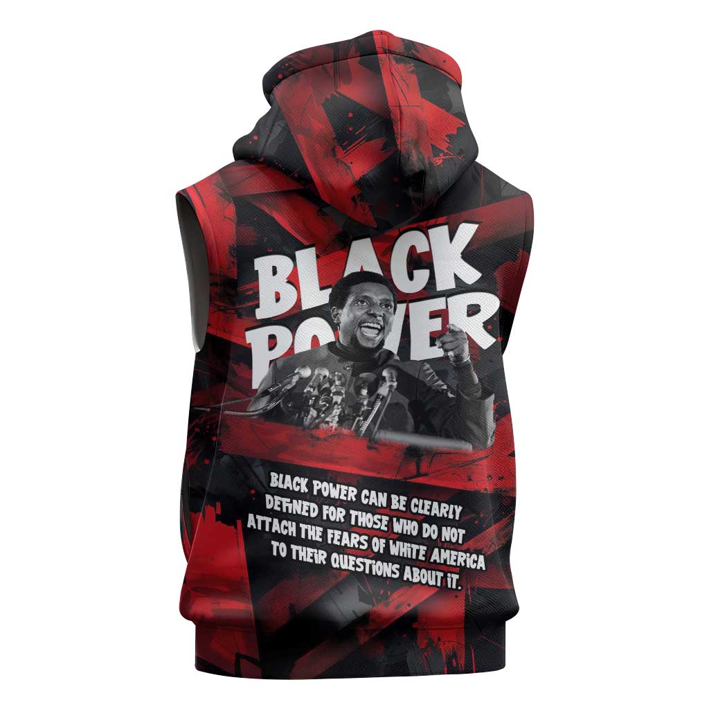 Stokely Carmichael Sleeveless Hoodie Graphic Design Black Power Quote Powerful Speech Civil Rights - African Pride
