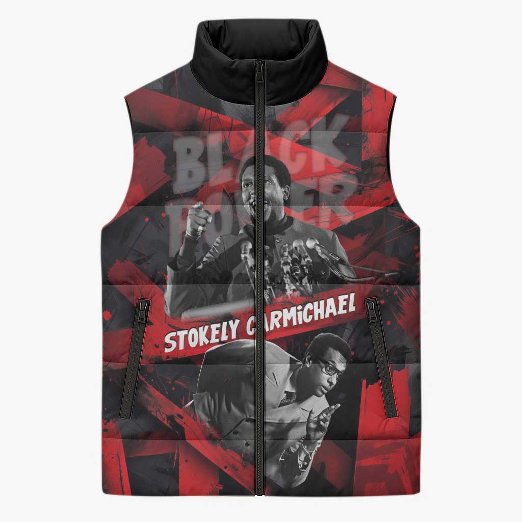 Stokely Carmichael Sleeveless Puffer Jacket Graphic Design Black Power Quote Powerful Speech Civil Rights - African Pride