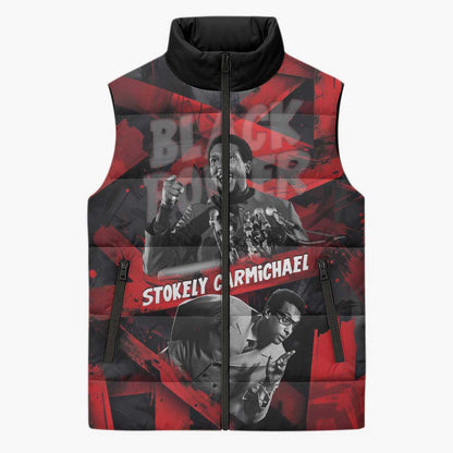 Stokely Carmichael Sleeveless Puffer Jacket Graphic Design Black Power Quote Powerful Speech Civil Rights - African Pride
