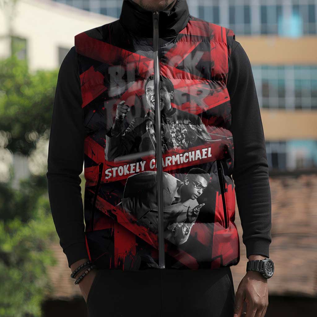 Stokely Carmichael Sleeveless Puffer Jacket Graphic Design Black Power Quote Powerful Speech Civil Rights - African Pride