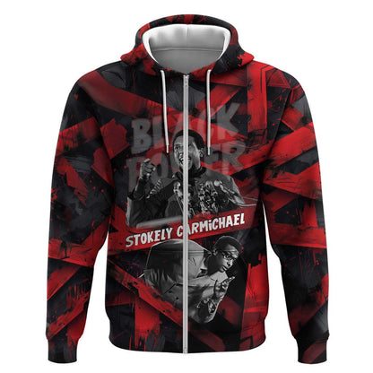 Stokely Carmichael Zip Hoodie Graphic Design Black Power Quote Powerful Speech Civil Rights - African Pride