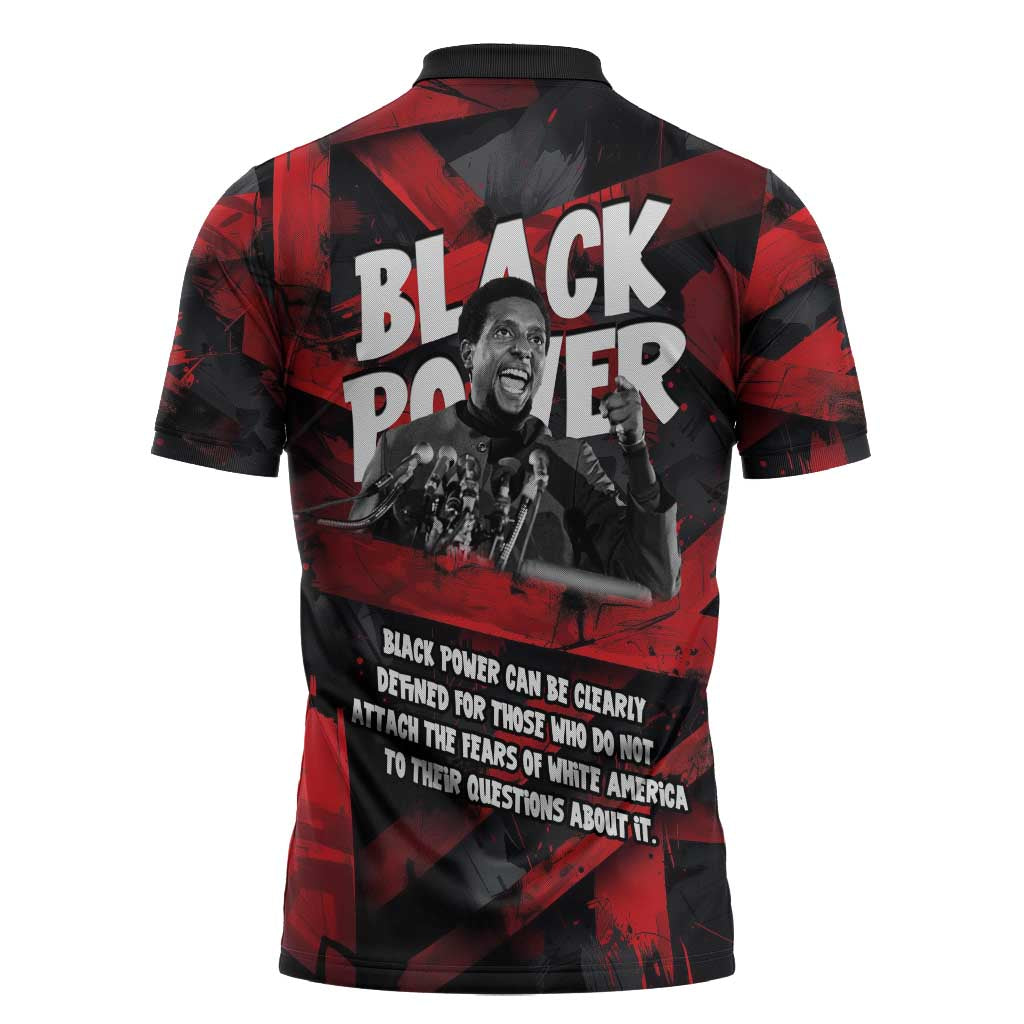 Stokely Carmichael Zipper Polo Shirt Graphic Design Black Power Quote Powerful Speech Civil Rights - African Pride