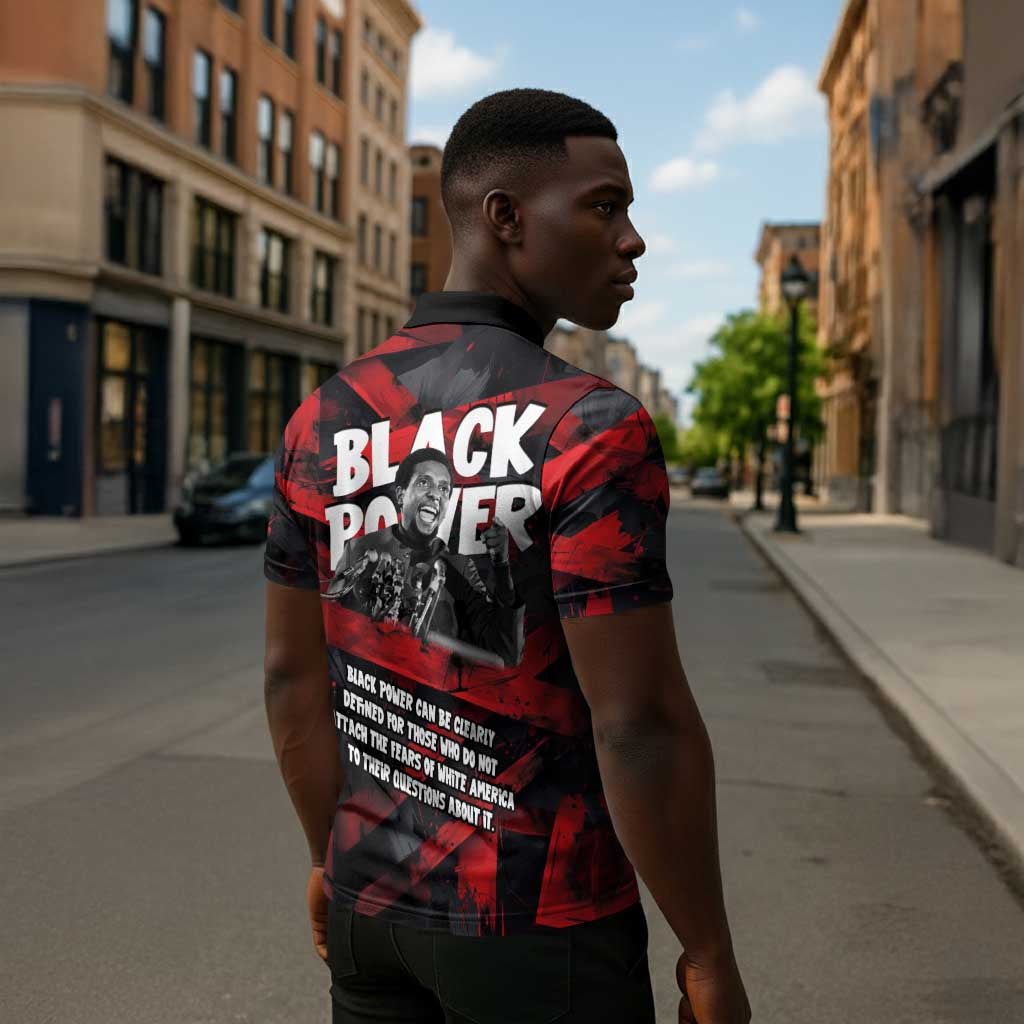 Stokely Carmichael Zipper Polo Shirt Graphic Design Black Power Quote Powerful Speech Civil Rights - African Pride