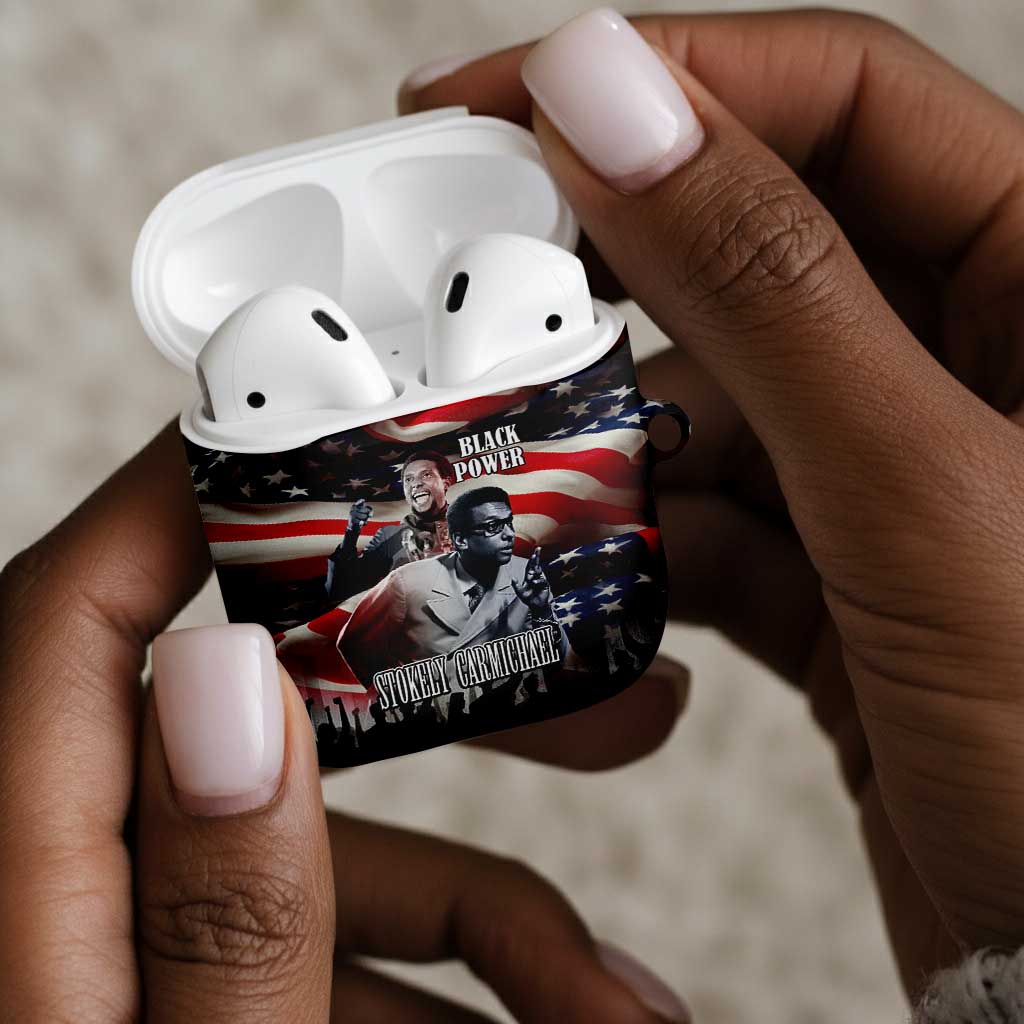 Stokely Carmichael AirPods Case American Flag Background Black Power Quote Civil Rights Leader Powerful Speech - African Pride