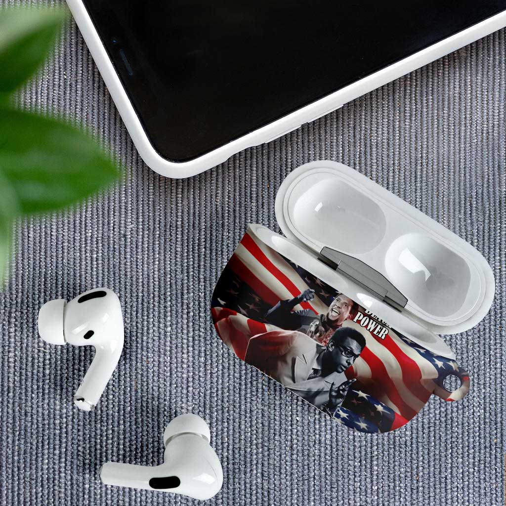 Stokely Carmichael AirPods Case American Flag Background Black Power Quote Civil Rights Leader Powerful Speech - African Pride