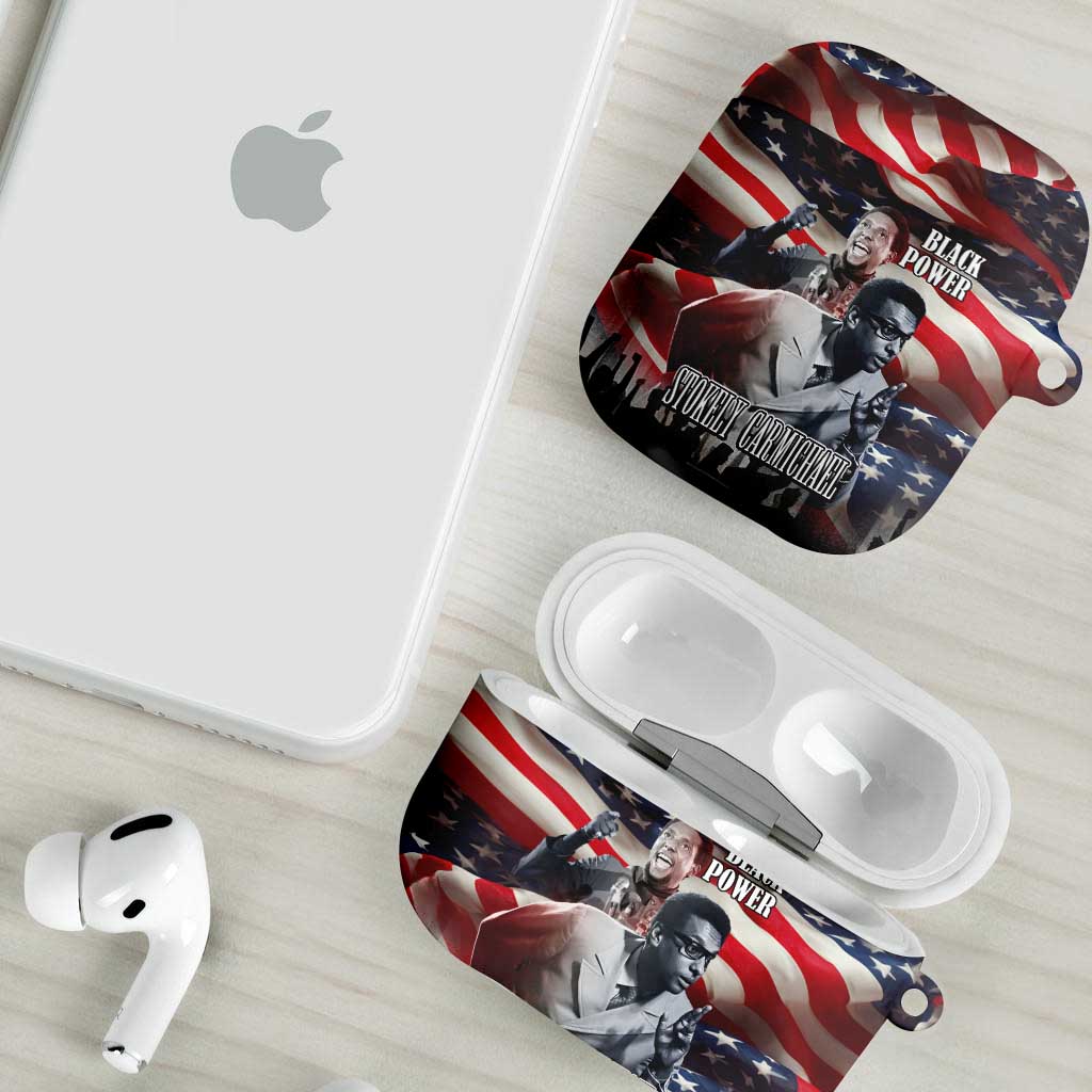 Stokely Carmichael AirPods Case American Flag Background Black Power Quote Civil Rights Leader Powerful Speech - African Pride