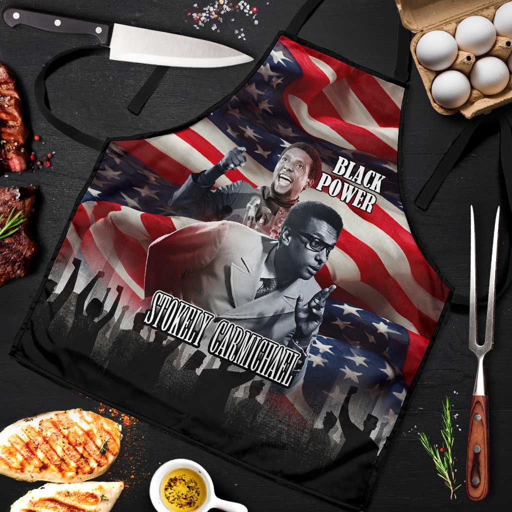Stokely Carmichael Apron American Flag Background Black Power Quote Civil Rights Leader Powerful Speech - African Pride