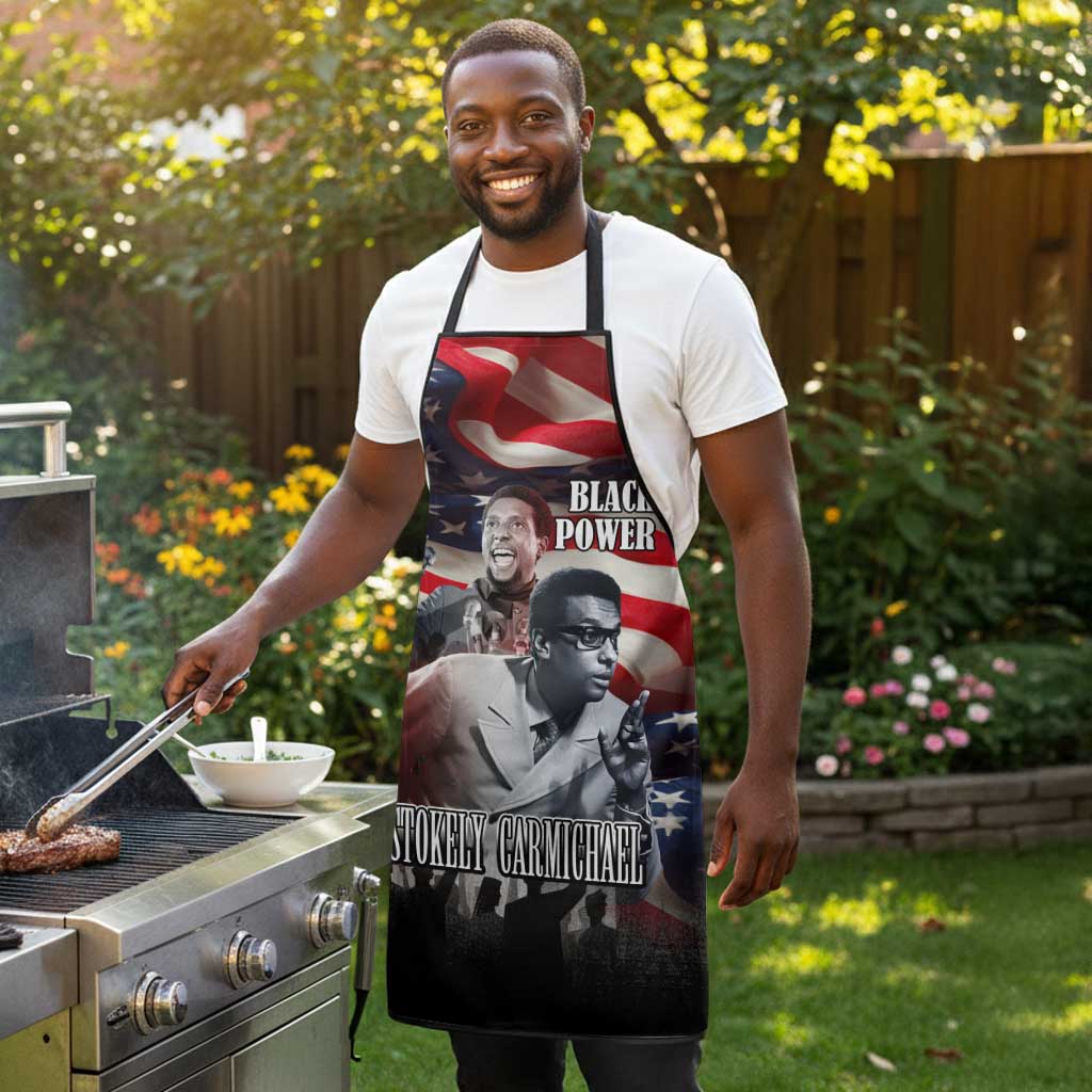 Stokely Carmichael Apron American Flag Background Black Power Quote Civil Rights Leader Powerful Speech - African Pride