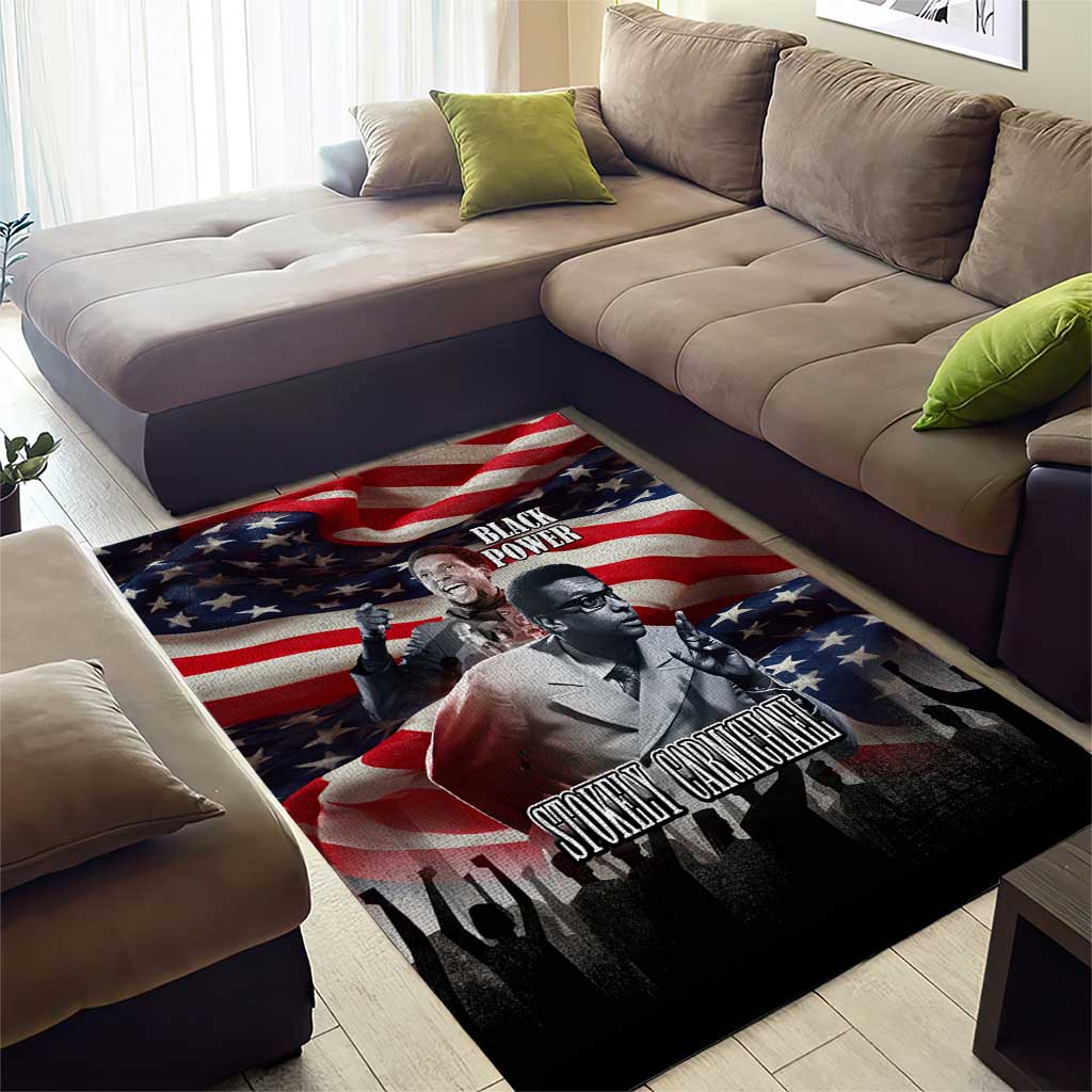 Stokely Carmichael Area Rug American Flag Background Black Power Quote Civil Rights Leader Powerful Speech - African Pride