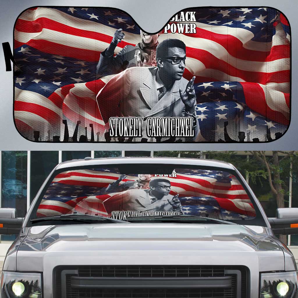 Stokely Carmichael Auto Sun Shade American Flag Background Black Power Quote Civil Rights Leader Powerful Speech - African Pride