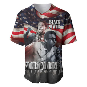Stokely Carmichael Baseball Jersey American Flag Background Black Power Quote Civil Rights Leader Powerful Speech - African Pride