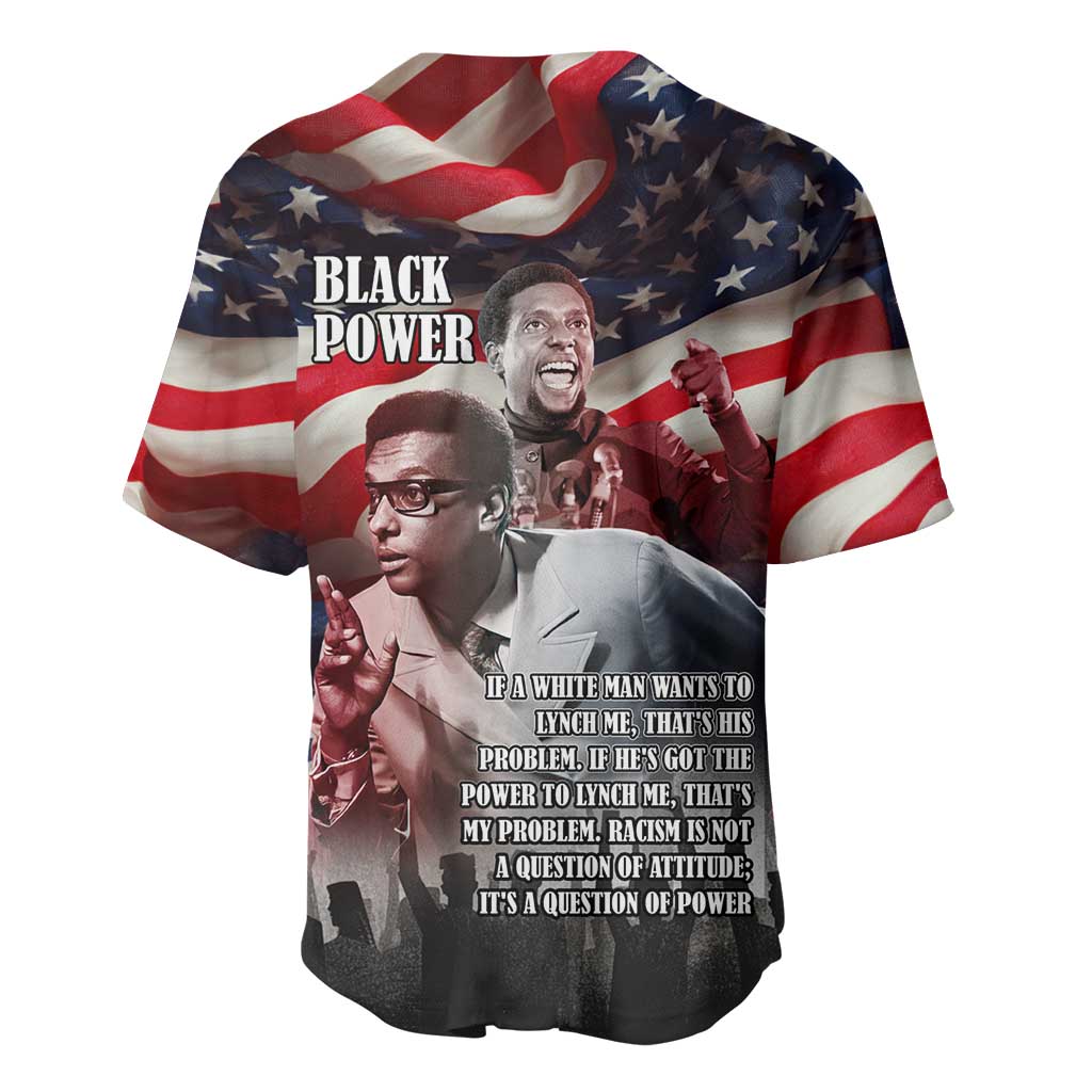 Stokely Carmichael Baseball Jersey American Flag Background Black Power Quote Civil Rights Leader Powerful Speech - African Pride