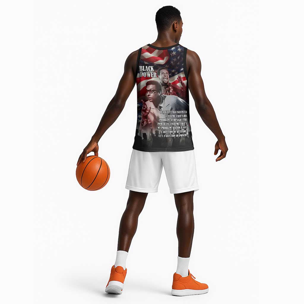 Stokely Carmichael Basketball Jersey American Flag Background Black Power Quote Civil Rights Leader Powerful Speech - African Pride